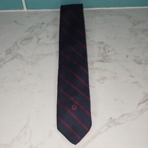 Dior Dark Blue and Red Striped Tie